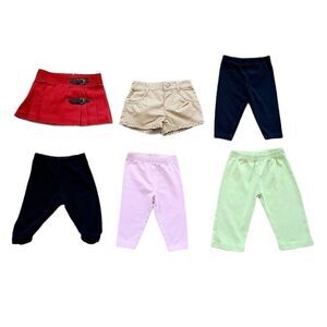 LOT Of Baby Girl Leggings Shorts & Skirt Size 12 Months
